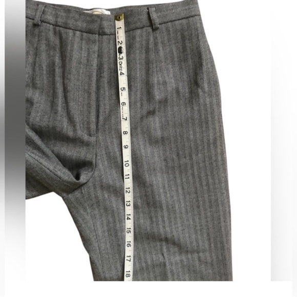 Vintage Stylish Talbots Wool Blend Gray Women’s Striped Straight Leg Trousers - Picture 8 of 13
